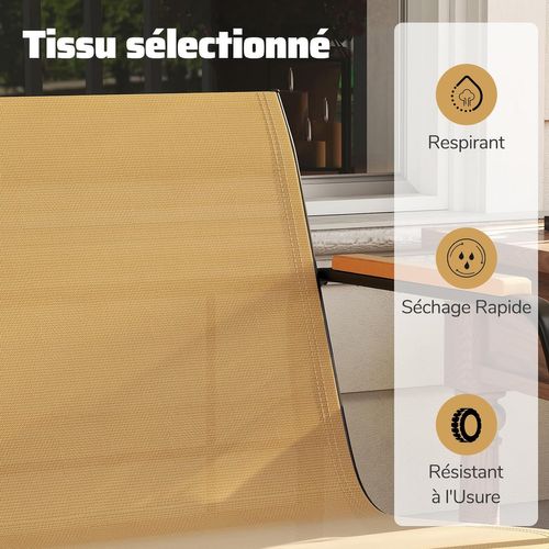 Salon De Jardin 2 Pièces Causeuse, 2 Compartiments De Rangement Cadre En Métal