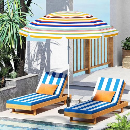 Parasol De Plage Ø200 Cm, 30° Inclinaison, Panneau Solaire Upf 50+ (multicolore)