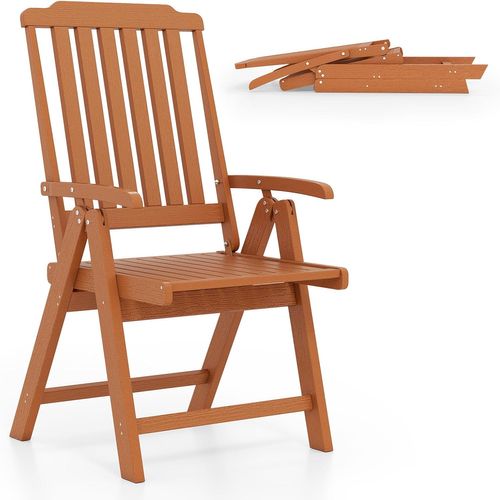 Chiase Pliante Confortable, Chaise De Jardin En Hdpe, Charge 150 Kg, 63 X 55 X 101 Cm (marron)