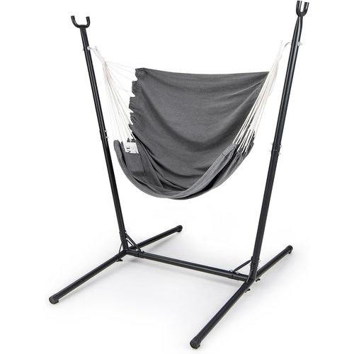 Chaise Suspendue Exterieur Avec Support, Hauteur Réglable, Base En Forme H, 160 × 142 × 170 Cm