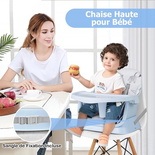 6 En 1 Chaise Haute Bébé Evolutive Avec Plateau Amovible, Chaise D'alimentation, Charge 25kg(bleu)