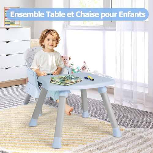 6 En 1 Chaise Haute Bébé Evolutive Avec Plateau Amovible, Chaise D'alimentation, Charge 25kg(bleu)