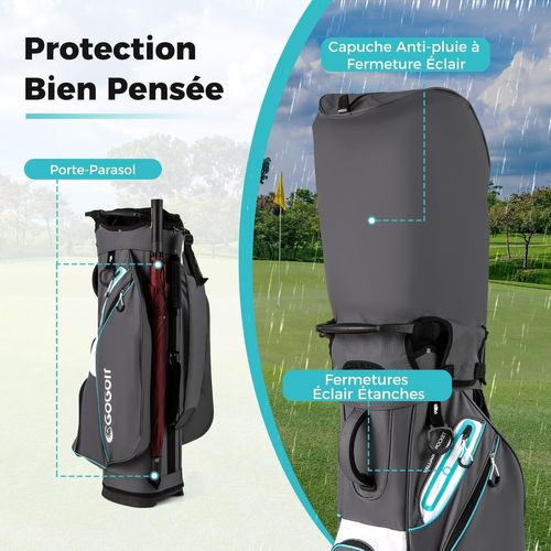 Sac De Golf Avec 14 Compartiments Sur Le Dessus, Sac De Rangement Portable Pour Club De Golf
