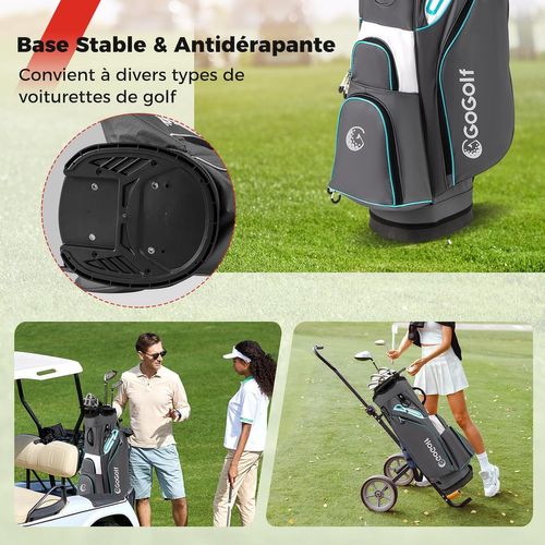 Sac De Golf Avec 14 Compartiments Sur Le Dessus, Sac De Rangement Portable Pour Club De Golf