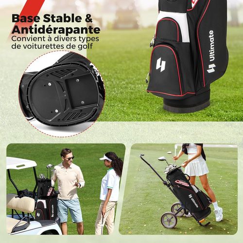 Sac De Golf Avec 14 Compartiments Sur Le Dessus, Sac De Rangement Portable Pour Club De Golf