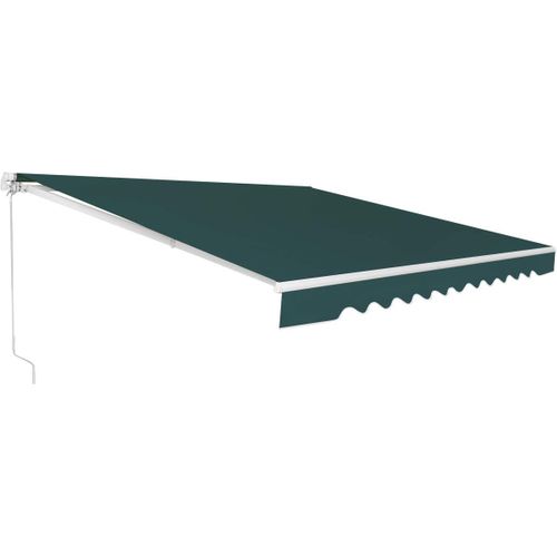 Store Banne De Manuel Rétractable De 4 X 2,5m, Résistant Aux Uv, Cadre En Aluminium (vert)