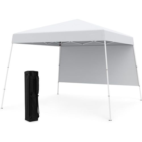 Tonnelle De Jardin 3 X 3 M Avec Panneau Latéral, Tente Réception Pliant Avec Sac à Dos (blanc)