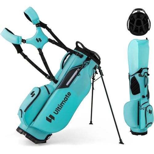 Sac De Golf Léger Avec Compartiments Supérieurs Et Poches Zippées, Bandoulière Réglable (bleu)