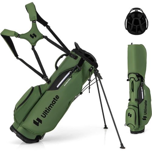 Sac De Golf Léger Avec Compartiments Supérieurs Et Poches Zippées, Bandoulière Réglable (vert)