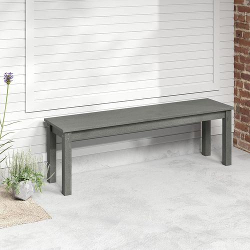 Banc Exterieur Jardin Pour 2-3 Personnes, Surface En Grain De Bois, 140 × 35 × 45 Cm (gris)
