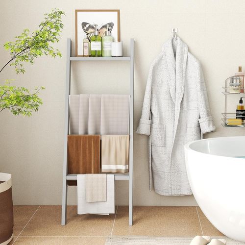 Porte-serviettes 4 Niveaux, Étagère En Bois Pour Présentation Et Rangement (gris)