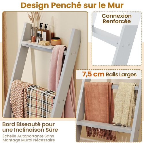 Porte-serviettes 4 Niveaux, Étagère En Bois Pour Présentation Et Rangement (gris)