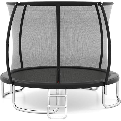 Trampoline Exterieur Enfant Adulte Ø305 Cm, Cadre En Acier Galvanisé Antirouille (noir)