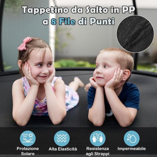 Trampoline Exterieur Enfant Adulte Ø366 Cm, Cadre En Acier Galvanisé Antirouille