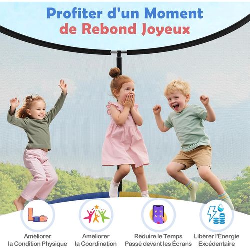 Trampoline Exterieur Enfant Adulte Ø244 Cm, Cadre En Acier Galvanisé Antirouille (coloré)