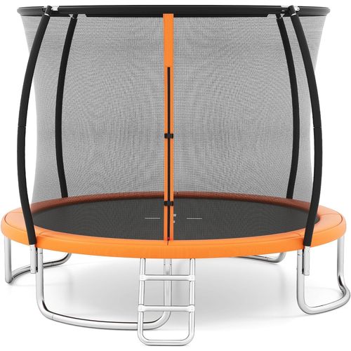 Trampoline Exterieur Enfant Adulte Ø305 Cm, Cadre En Acier Galvanisé Antirouille (orange)