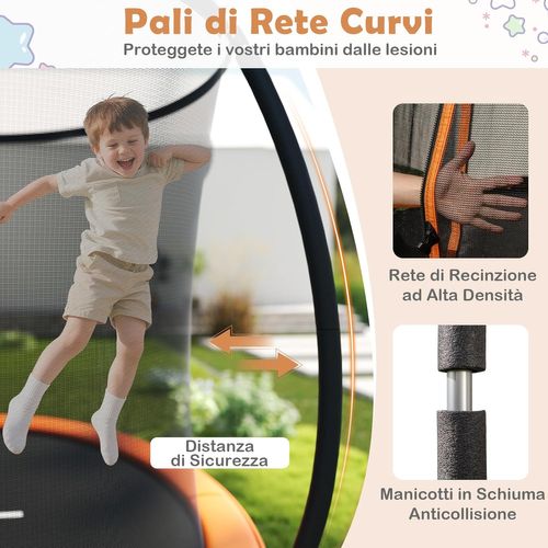 Trampoline Exterieur Enfant Adulte Ø305 Cm, Cadre En Acier Galvanisé Antirouille (orange)