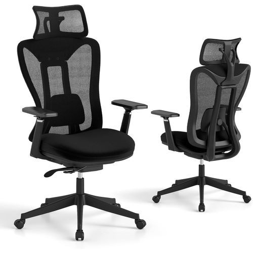 Chaise De Bureau Ergonomique En Maille,chaise Exécutive à Dossier Haut Et Accoudoirs 3d,noir