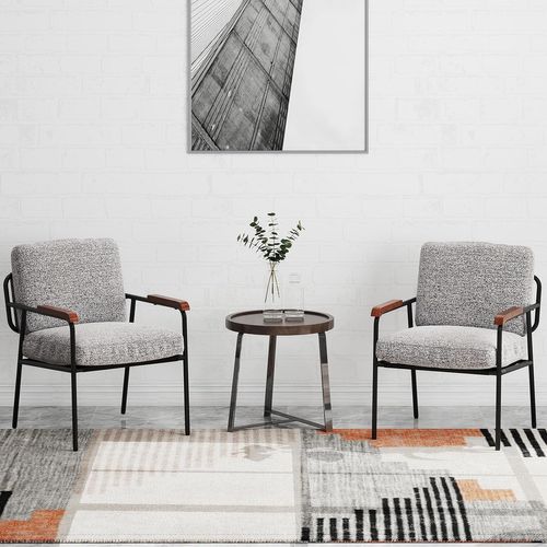 Fauteuil D'accent, Chaise De Salon Avec Coussin Dorsal, Siège Large Rembourré, Gris