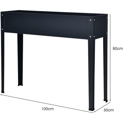Jardinière Surélevée En Métal, Carré Potager Surélevé Avec 2 Trous (gris,101 X 31 X 80 Cm)