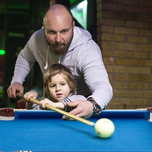 Table De Billard Americain Avec Accessoires(2 Queues, 16 Boules), 122x64x78 Cm (bleu)