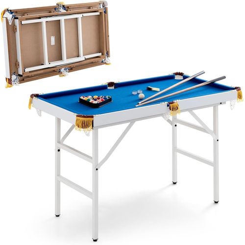 Table De Billard Americain Avec Accessoires(2 Queues, 16 Boules), 122x64x78 Cm (bleu)