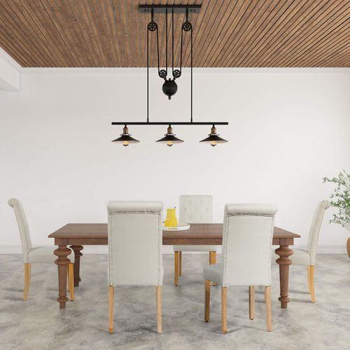 Lot De 2 Chaises De Salle à Manger, Chaises Capitonnées En Tissu (beige)