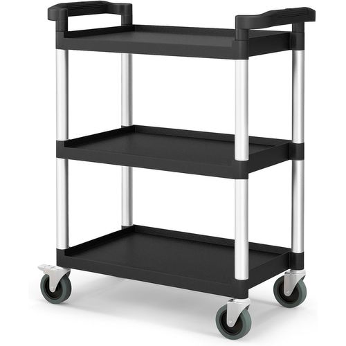 Chariot Outils 3 Niveaux 225kg Aluminium Roues Verrouillables Poignées Doubles, 80x41x97cm