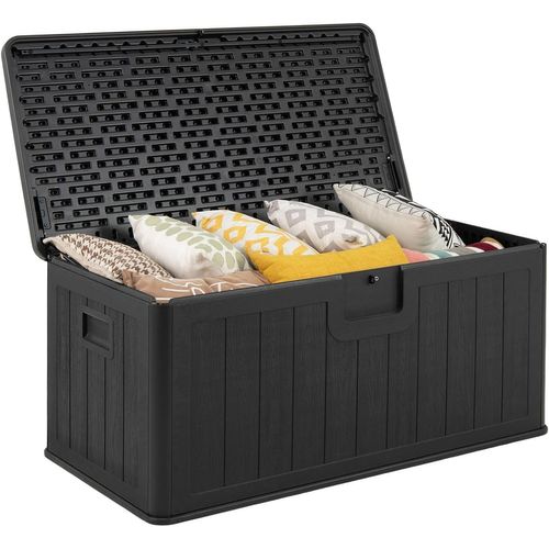 Coffre De Rangement Extérieure En Résine 378 L, Boîte De Rangement Imperméable (noir)