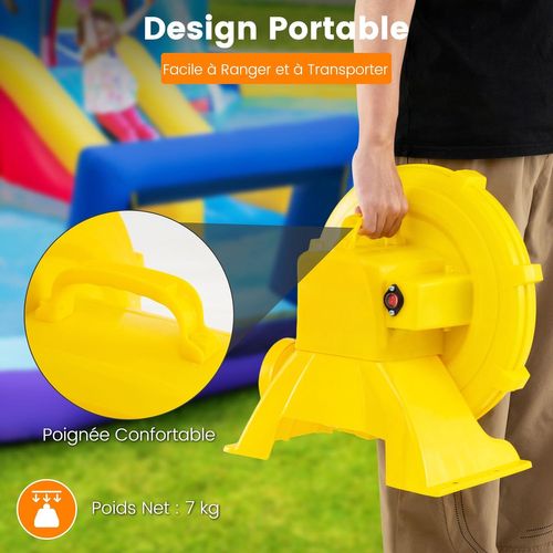 Gonfleur Électrique 750w Avec Poignée et Piquets De Sol, Cordon 4m et Couvercle En Maille