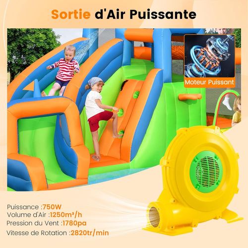 Gonfleur Électrique 750w Avec Poignée et Piquets De Sol, Cordon 4m et Couvercle En Maille