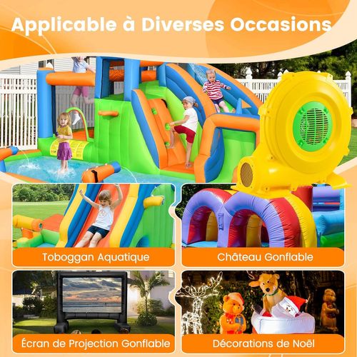 Gonfleur Électrique 750w Avec Poignée et Piquets De Sol, Cordon 4m et Couvercle En Maille