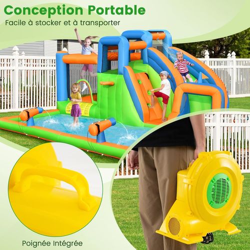 Gonfleur Électrique 850w Avec Poignée et Piquets De Sol, Cordon 4m et Couvercle En Maille