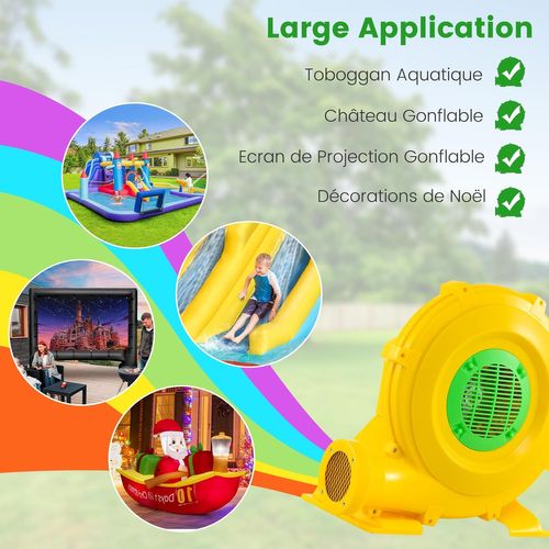 Gonfleur Électrique 850w Avec Poignée et Piquets De Sol, Cordon 4m et Couvercle En Maille