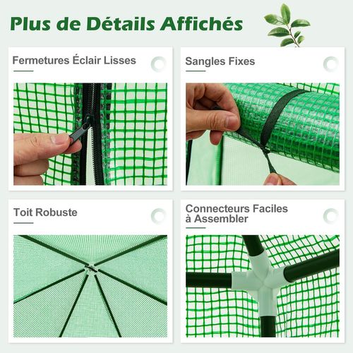 Serre De Jardin Extérieure Avec Couverture En Pe, Serre D'extérieur Portable Avec Structure En Métal