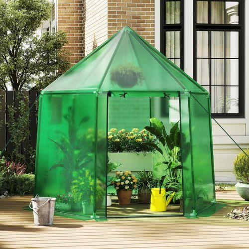 Serre De Jardin Extérieure Avec Couverture En Pe, Serre D'extérieur Portable Avec Structure En Métal