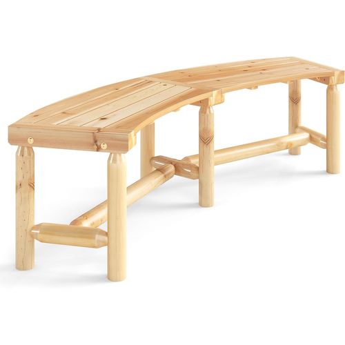Banc Exterieur Jardin Incurvé En Bois, Bois De Sapin Et De Pin, 170 X 58 X 45 Cm (naturel)