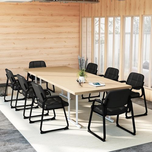 Lot De 2 Chaises De Salles De Réunion, Ergonomique Avec Cadre Métallique et Accoudoirs Rembourrés