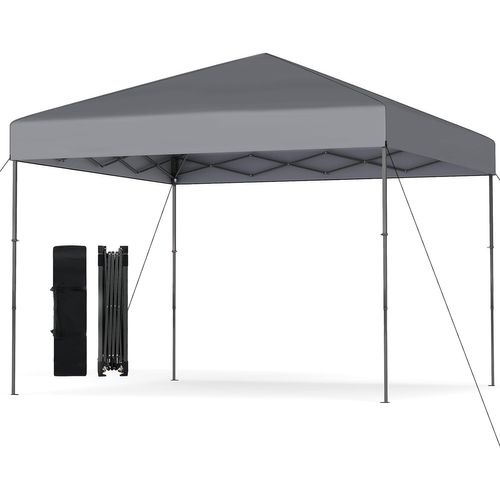 Tonnelle De Jardin Escamotable 295x295cm, Tente De Jardin Pliable Avec Sac De Transport (gris)