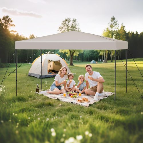 Tonnelle De Jardin Pliable 365 X 225cm, Tente De Jardin Portable Avec Sac De Transport  (beige)