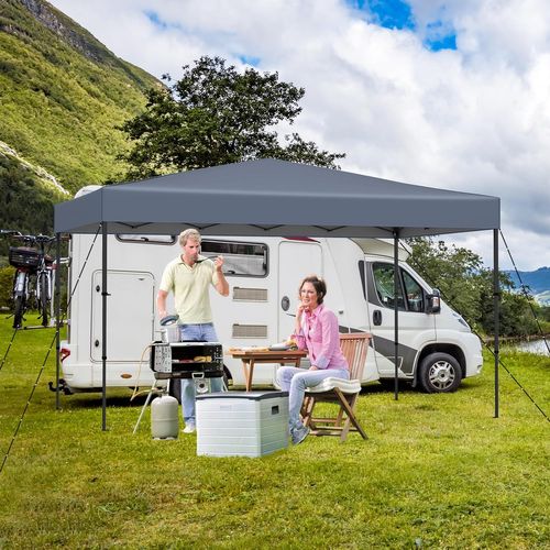 Tonnelle De Jardin Pliable 365 X 225cm, Tente De Jardin Portable Avec Sac De Transport  (gris)
