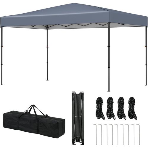 Tonnelle De Jardin Pliable 365 X 225cm, Tente De Jardin Portable Avec Sac De Transport  (gris)