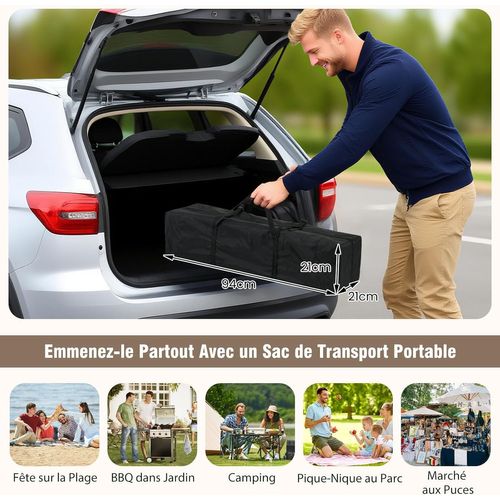 Tonnelle De Jardin Pliable 365 X 225cm, Tente De Jardin Portable Avec Sac De Transport  (gris)