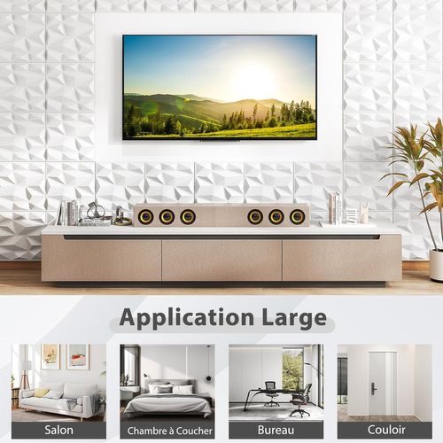 Lot De 100 Panneaux Muraux 3d,décoration Murale En Pvc Résistant Au Feu,30x30cm(9㎡,blanc)