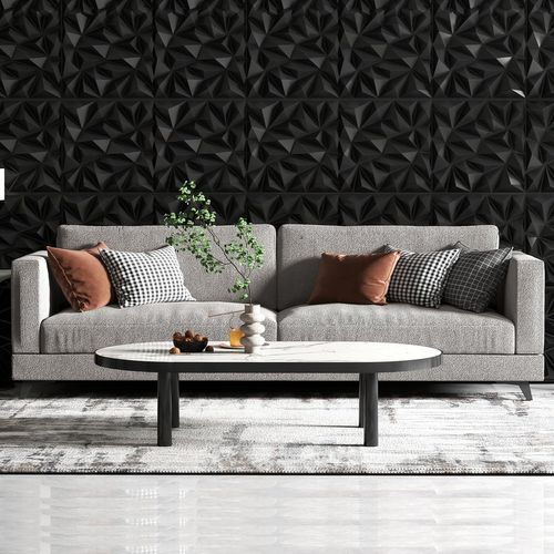 Lot De 40 Panneaux Muraux 3d,décoration Murale En Pvc Décoratifs En Diamant,50x50cm(10㎡,noir)