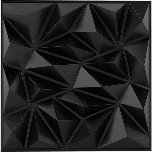 Lot De 40 Panneaux Muraux 3d,décoration Murale En Pvc Décoratifs En Diamant,50x50cm(10㎡,noir)