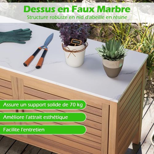 Armoire De Rangement En Bois D'acacia à 2 Portes, Conteneur De Rangement Extérieur à 2 Portes
