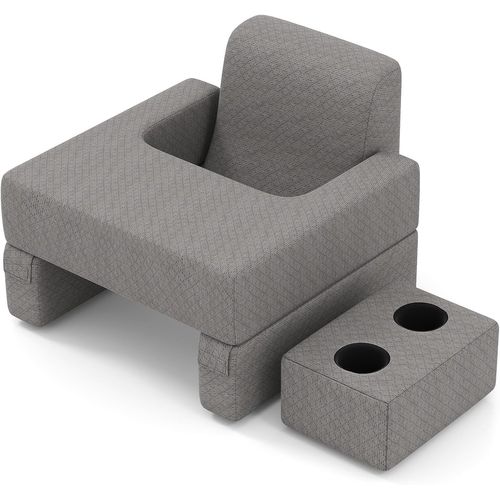 Ensemble De Coussin De Lecture 3 Pièces, Bureau Portable Extra Large Avec Sous-verre, Gris