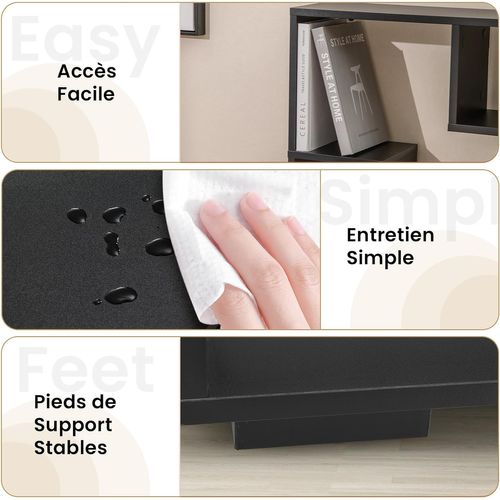 Bibliothèque Étagère à 9 Compartiments Ouvertes, Bibliothèque De Cloison, 20 X 70 X 120 Cm (noir)