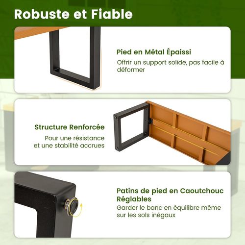 Banc Exterieur Jardin Avec Niche Pour Chat, Charge 450 Kg, Planche à Griffer, 150 X 38 X 44 Cm